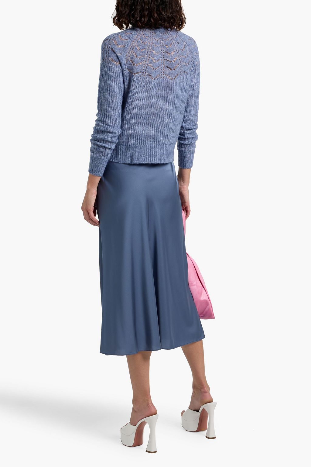 AUTUMN CASHMERE Pointelle-knit cashmere and silk-blend sweater