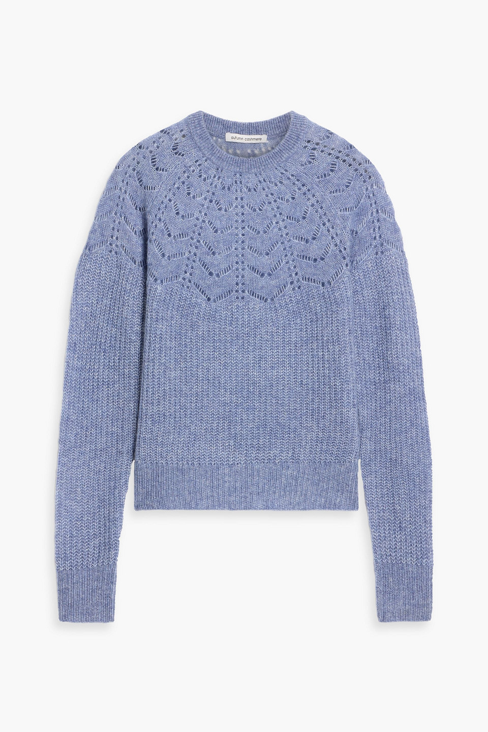 Pointelle-knit cashmere and silk-blend sweater