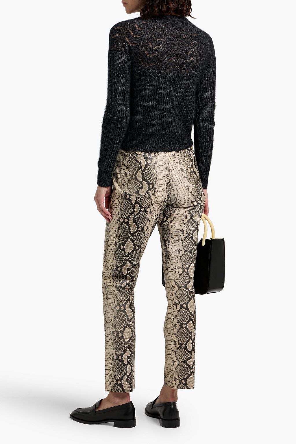 AUTUMN CASHMERE Metallic pointelle-knit cashmere and silk-blend sweater
