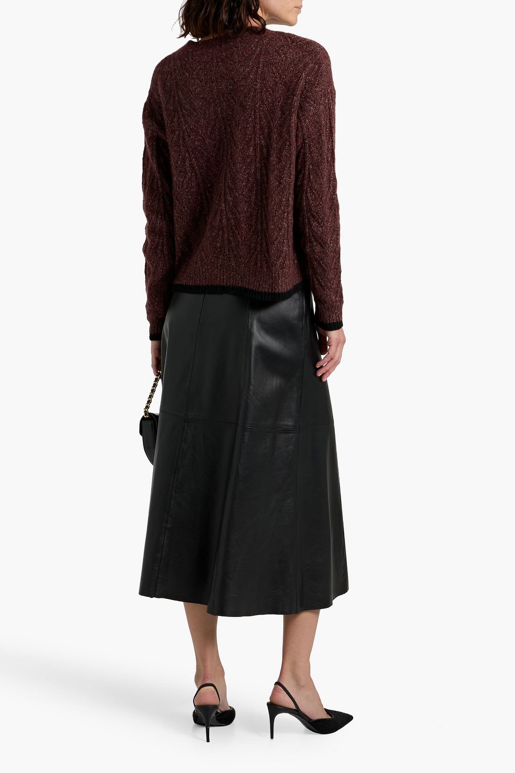 AUTUMN CASHMERE Cable-knit cashmere and silk-blend sweater
