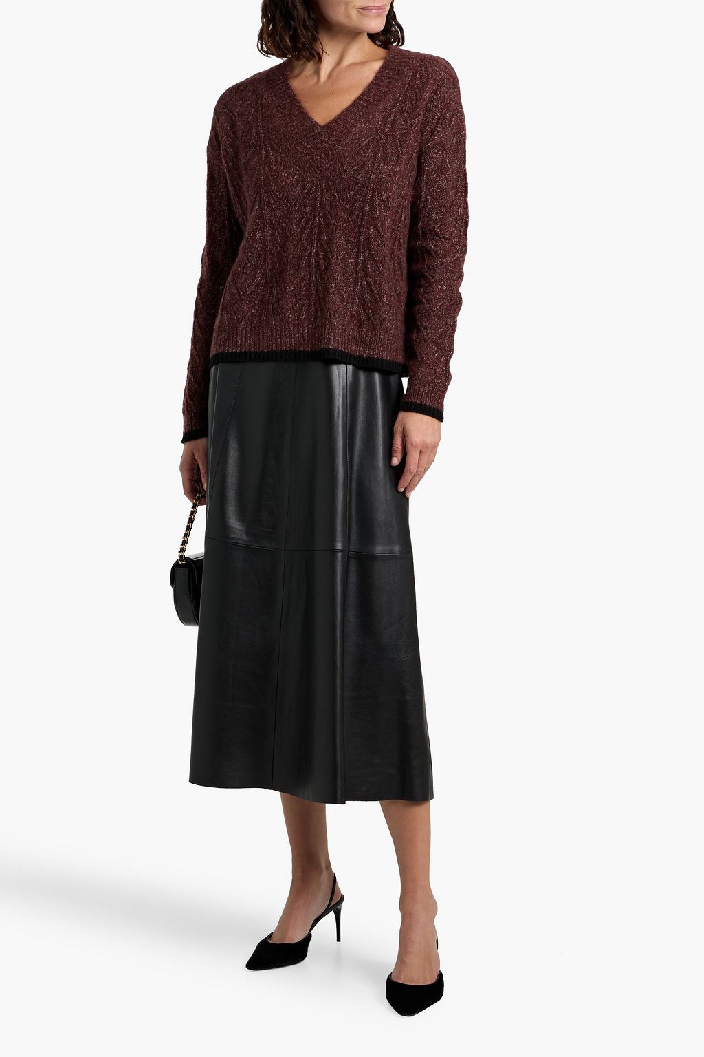 AUTUMN CASHMERE Cable-knit cashmere and silk-blend sweater