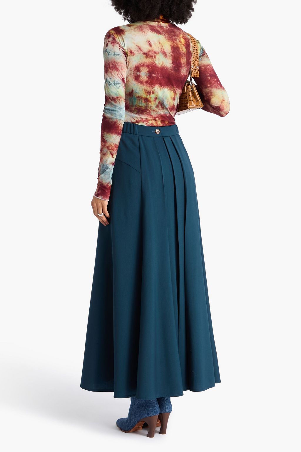 VIVIENNE WESTWOOD Pleated wool-twill maxi skirt