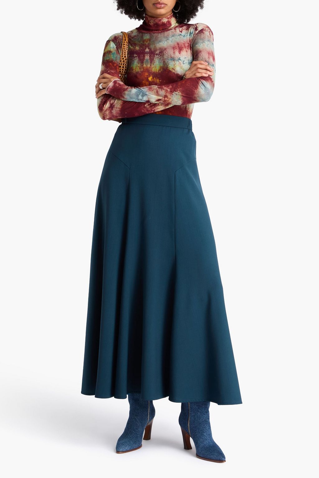 VIVIENNE WESTWOOD Pleated wool-twill maxi skirt