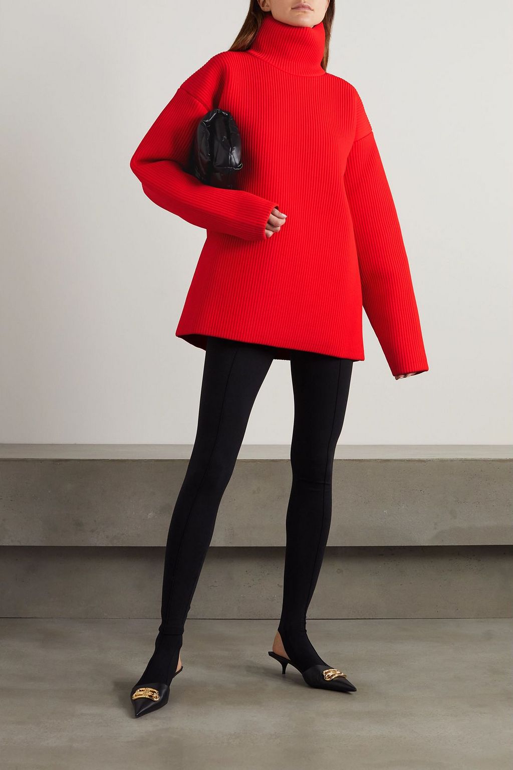 BALENCIAGA Oversized ribbed-knit turtleneck sweater