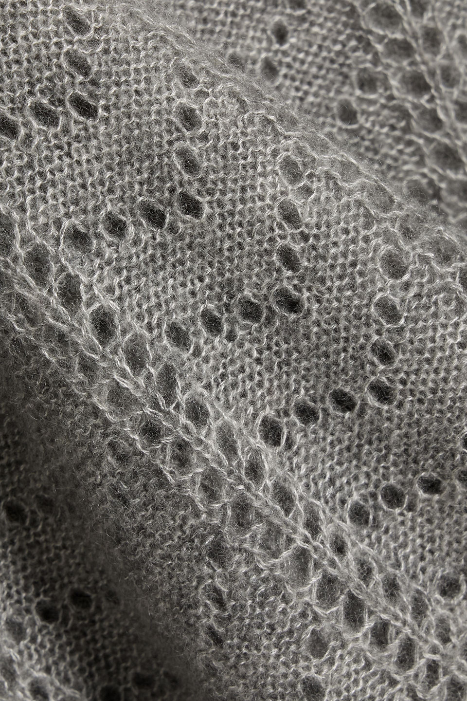 Autumn Cashmere Pointelle-knit Cashmere And Silk-blend Sweater In Gray