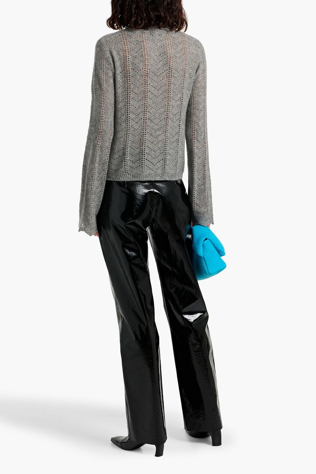AUTUMN CASHMERE Pointelle-knit cashmere and silk-blend sweater