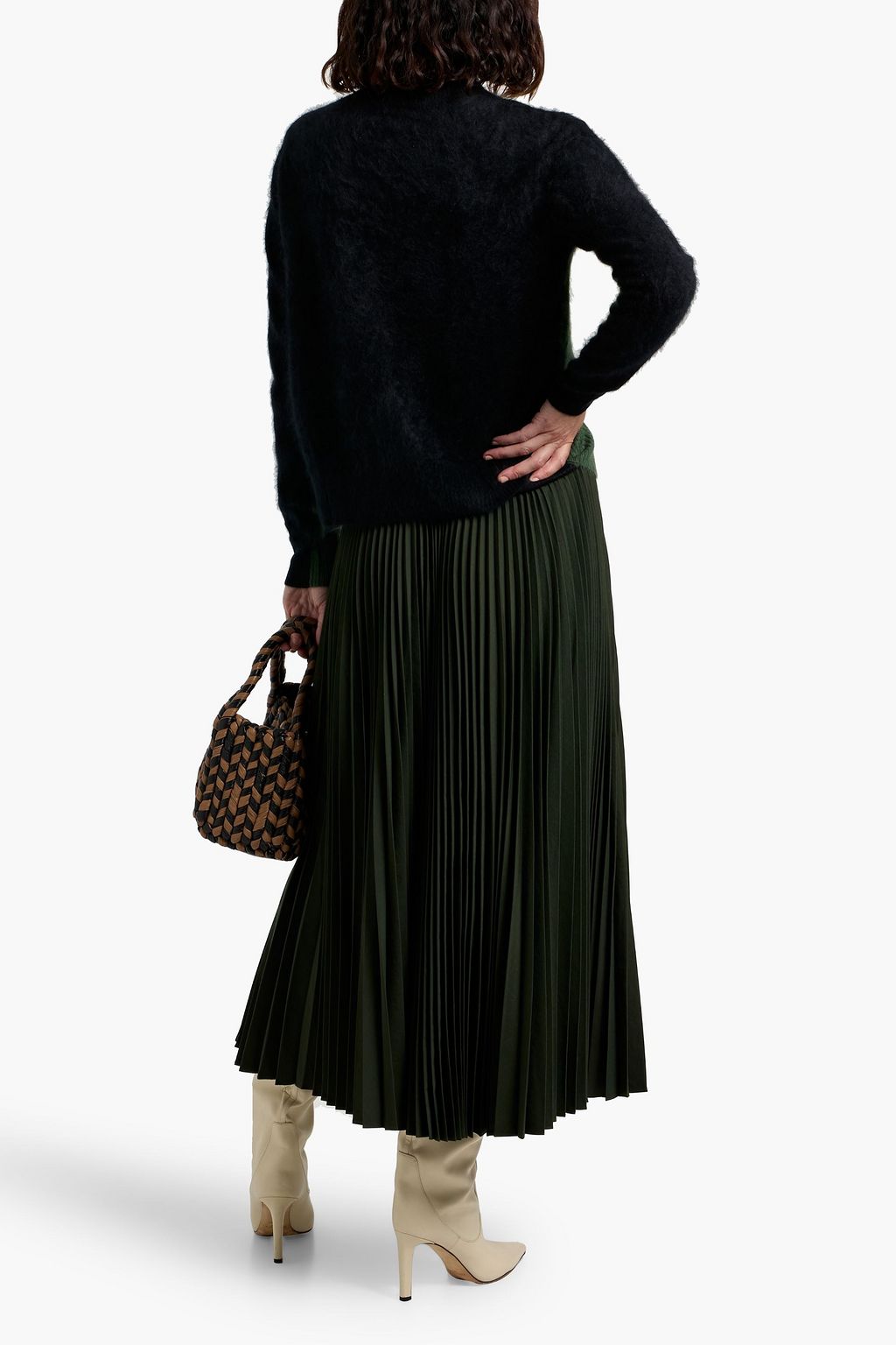 AUTUMN CASHMERE Two-tone cashmere sweater