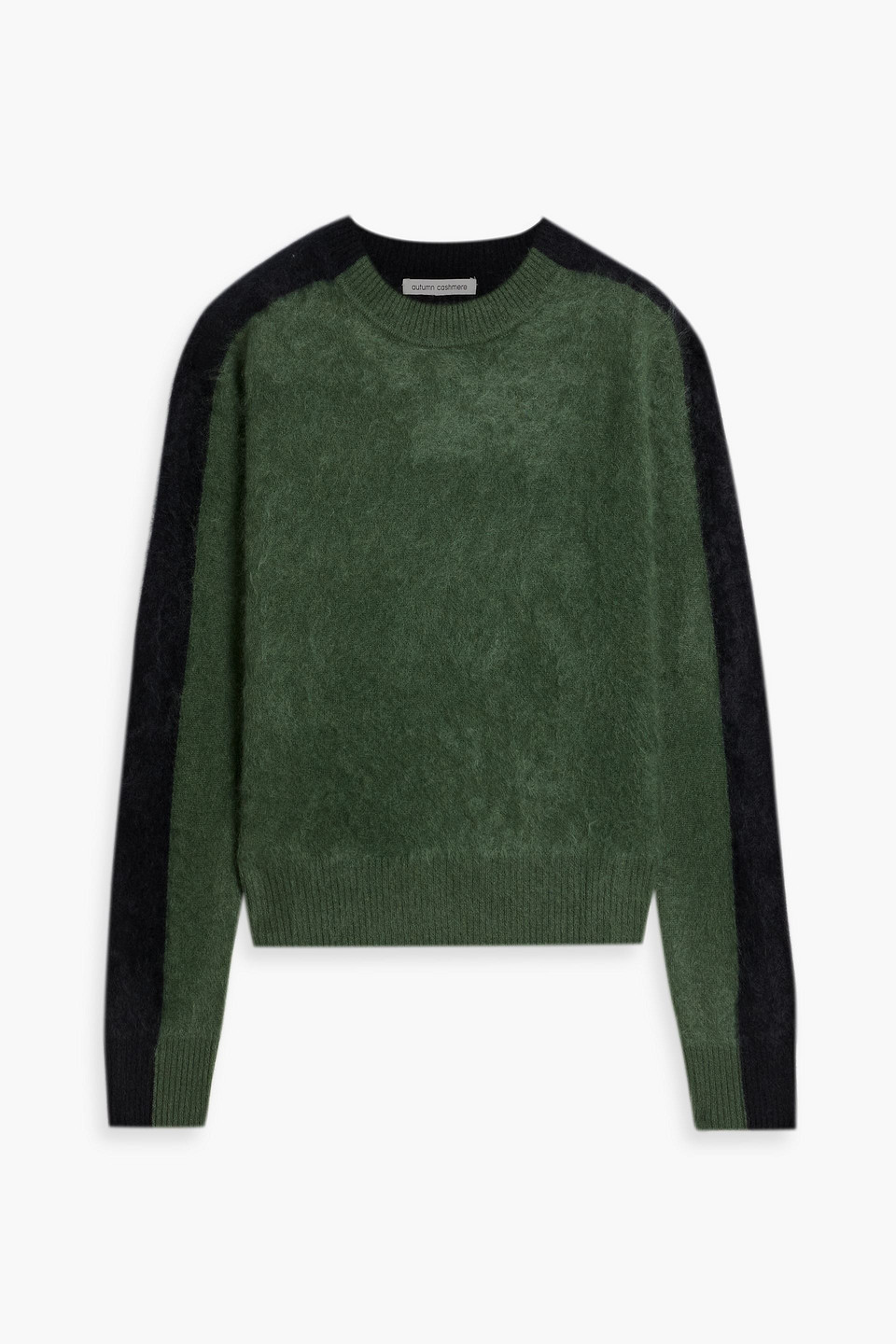 Autumn Cashmere Two-tone Cashmere Sweater In Green