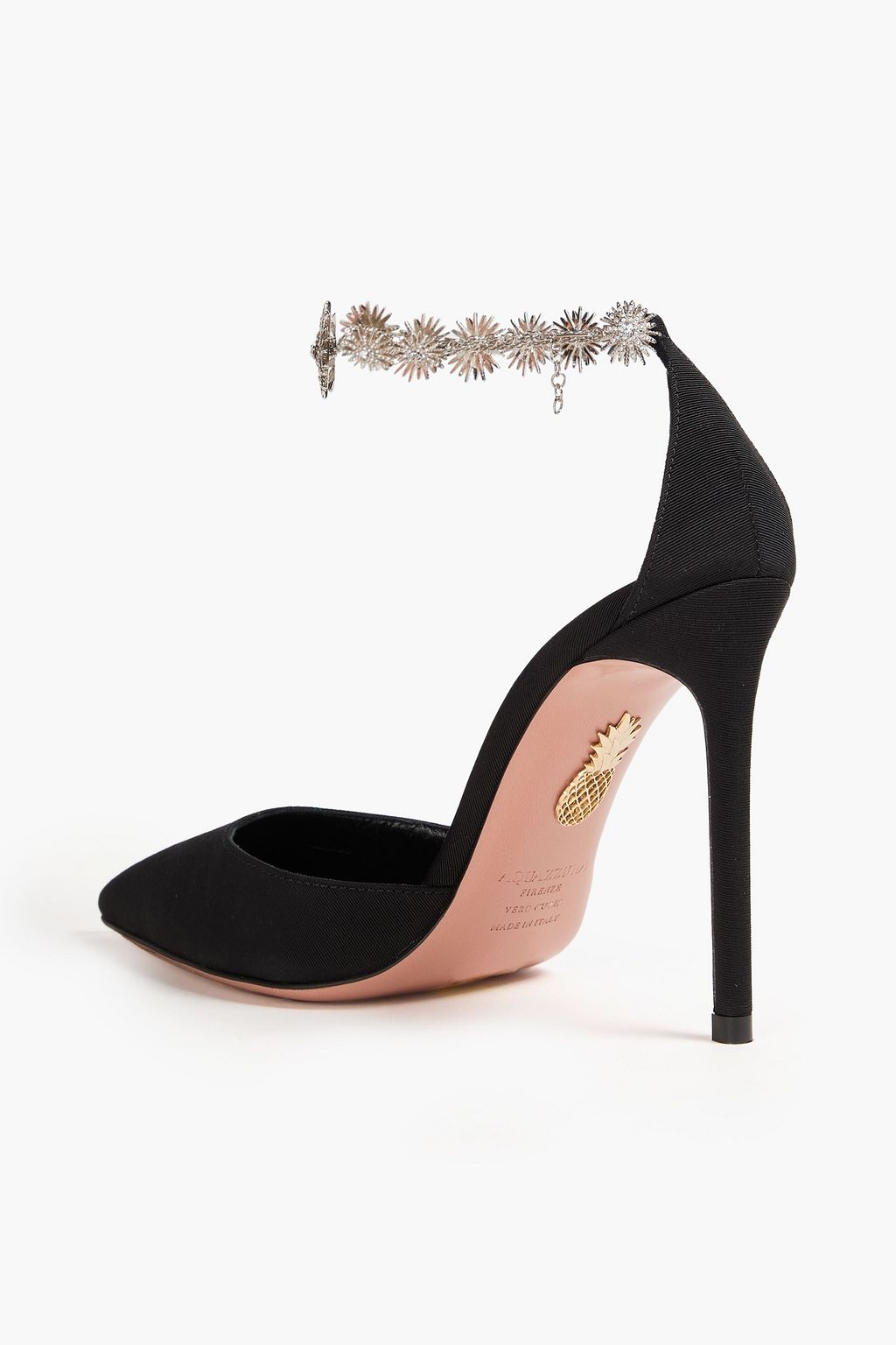 AQUAZZURA حذاء بمب "كوميت" من الفاي المزين بالكريستال