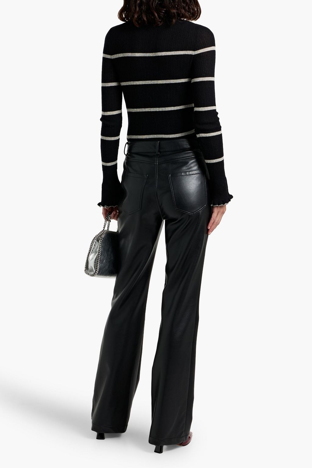 AUTUMN CASHMERE Striped ribbed cashmere sweater