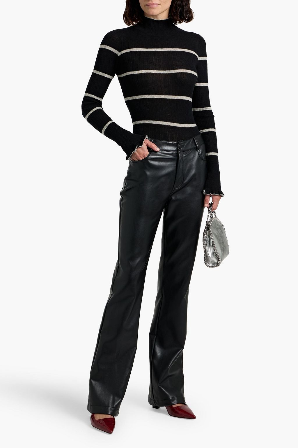 AUTUMN CASHMERE Striped ribbed cashmere sweater