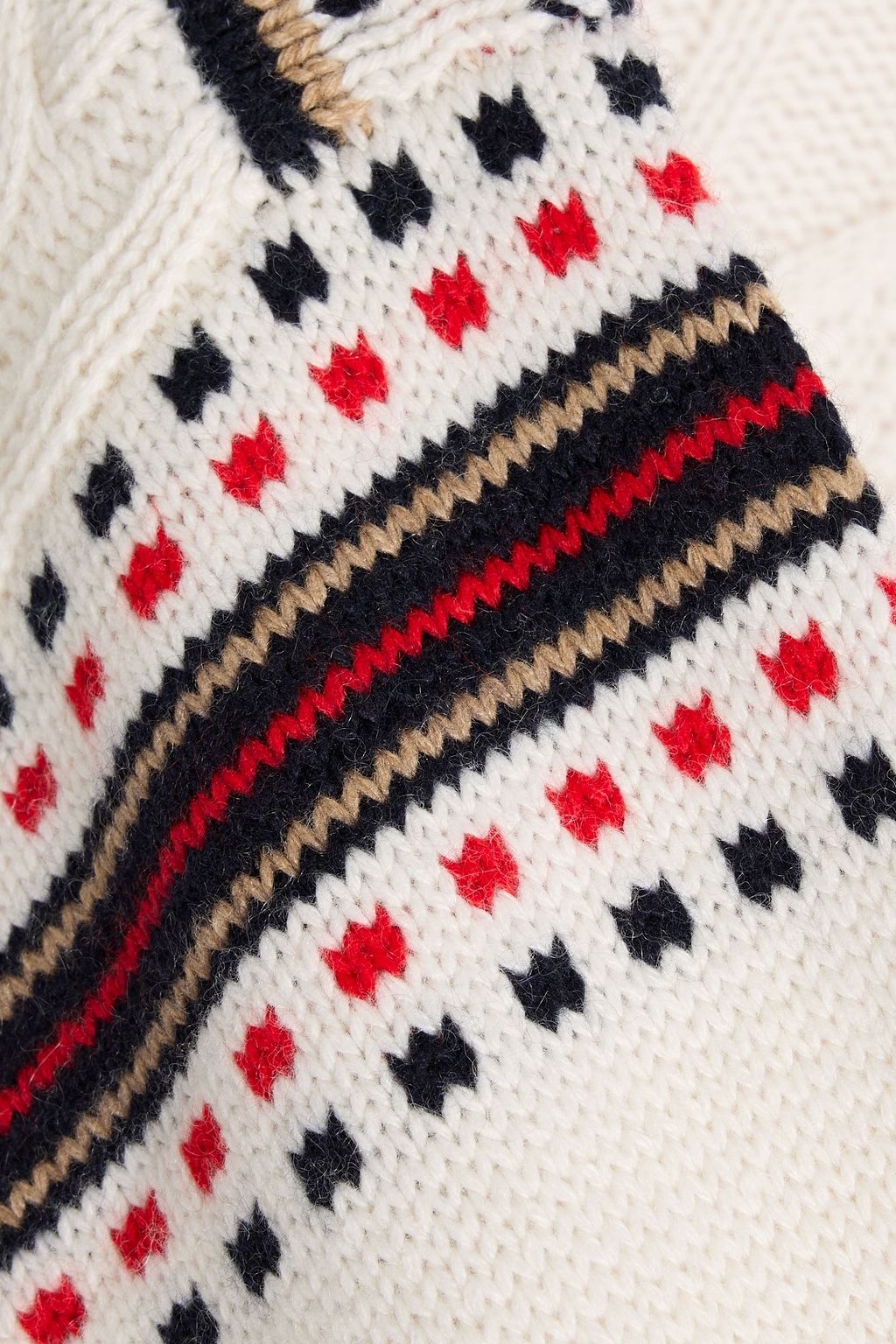 AUTUMN CASHMERE Intarsia and cable-knit sweater