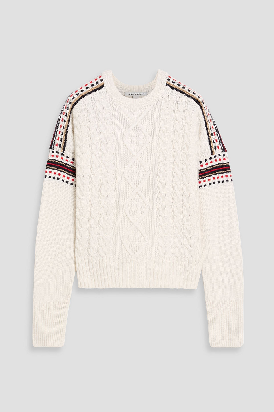 Autumn Cashmere Intarsia And Cable-knit Sweater In Multi