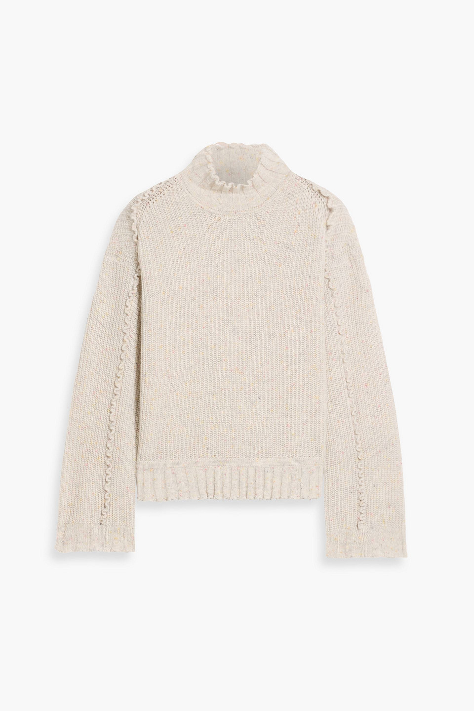 Autumn Cashmere Donegal Cashmere Turtleneck Sweater In Neutral