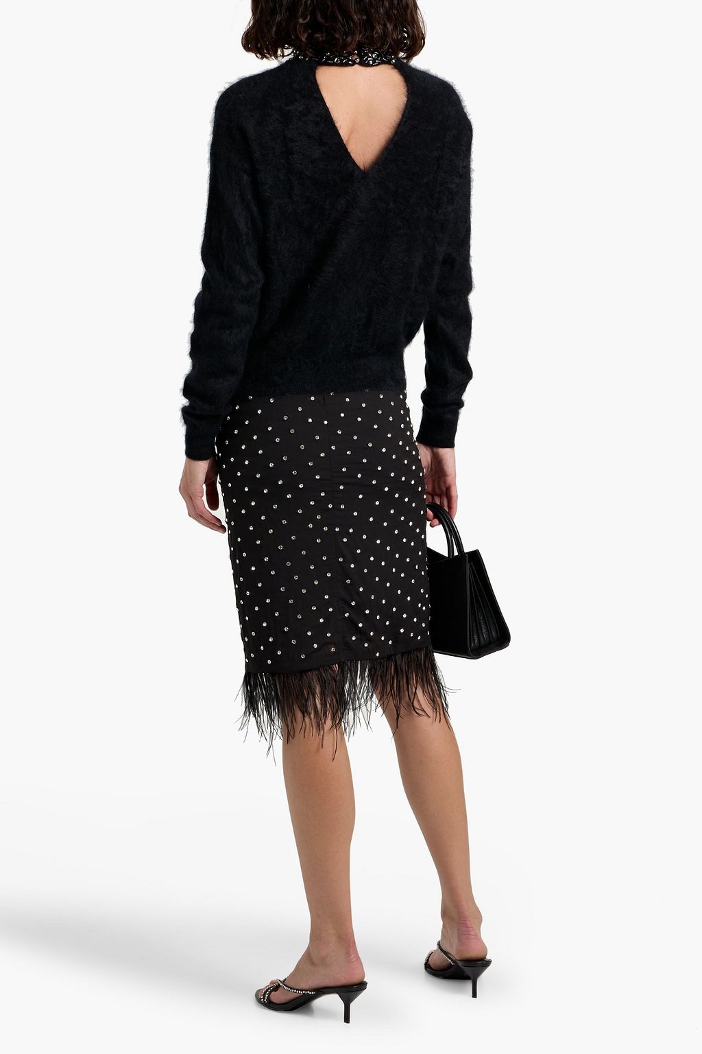 AUTUMN CASHMERE Embellished brushed cashmere sweater
