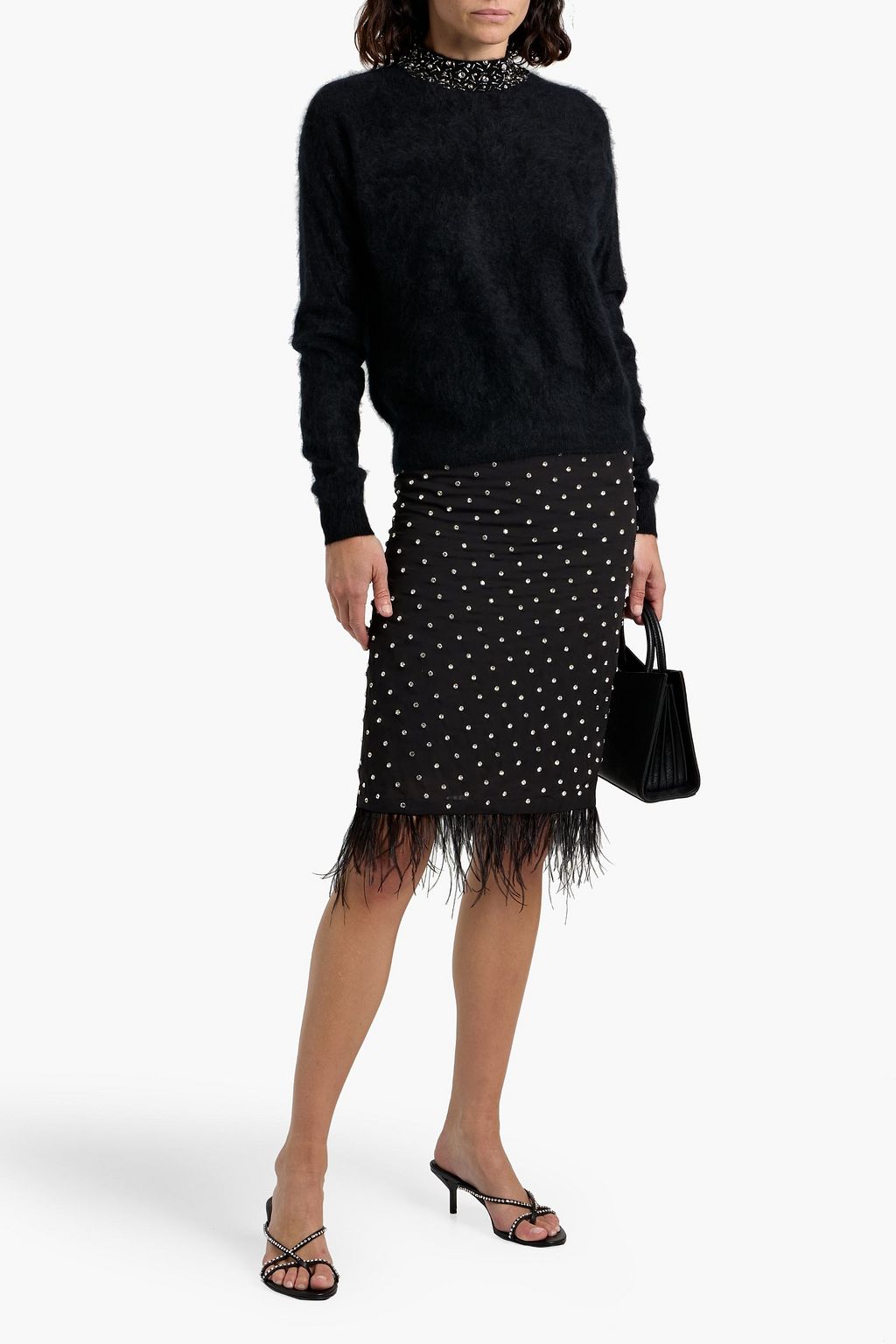 AUTUMN CASHMERE Embellished brushed cashmere sweater