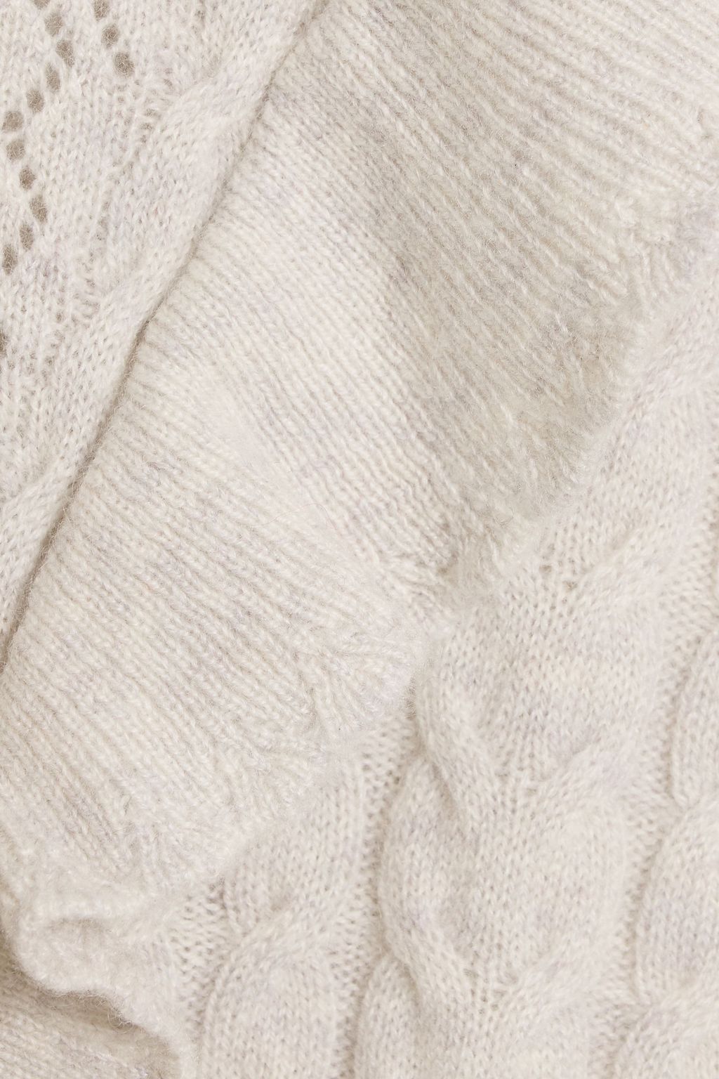 AUTUMN CASHMERE Ruffled cable-knit cashmere sweater