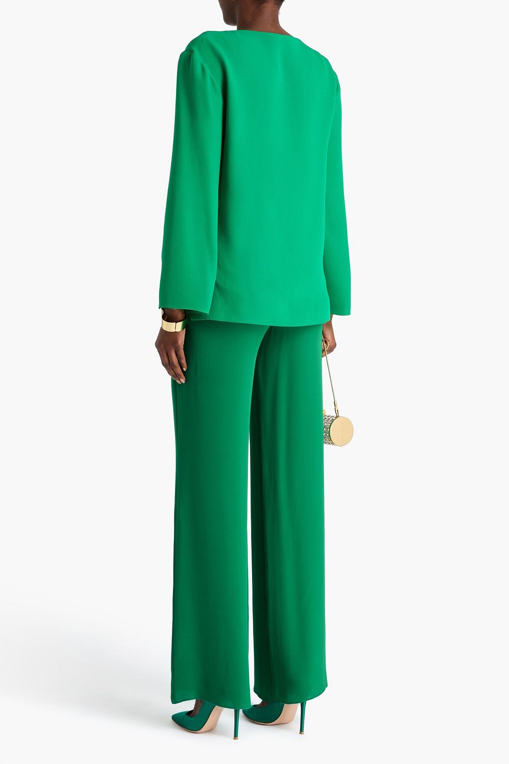 VALENTINO GARAVANI Silk-crepe wide-leg pants