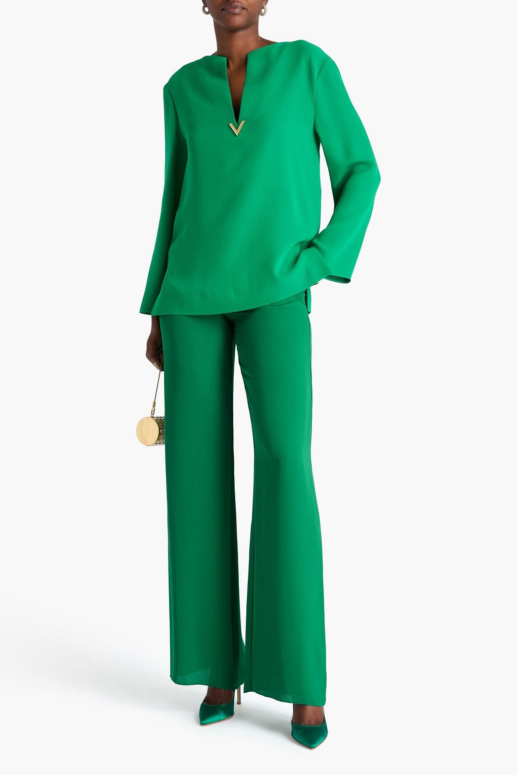 VALENTINO GARAVANI Silk-crepe wide-leg pants