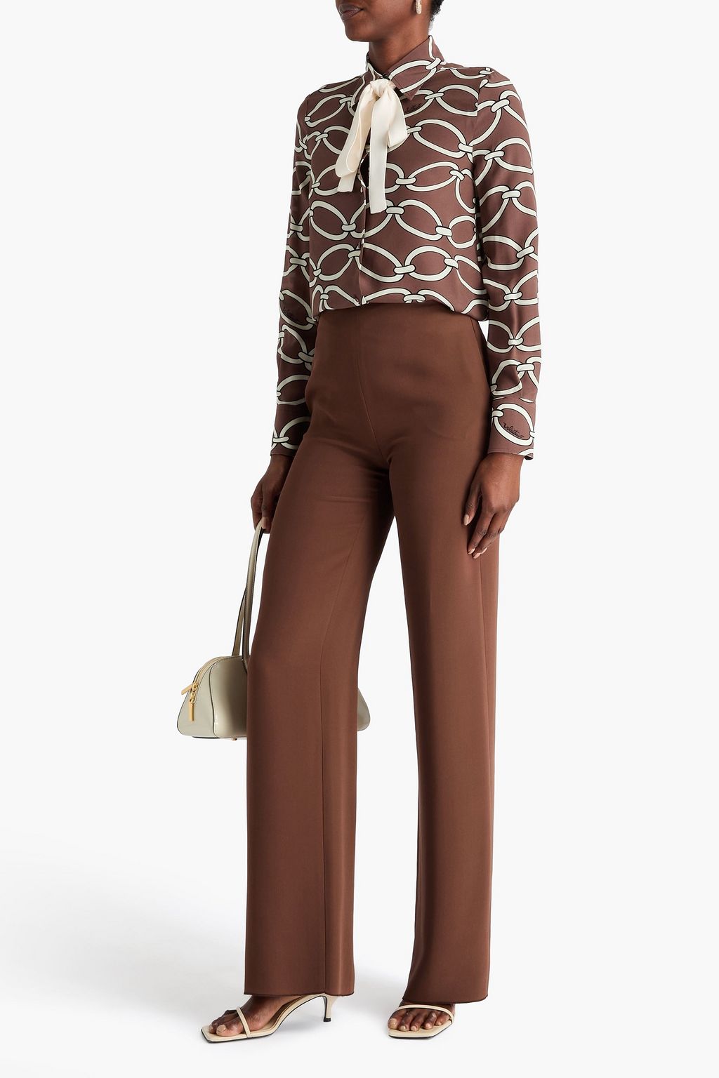 VALENTINO GARAVANI Silk-crepe wide-leg pants