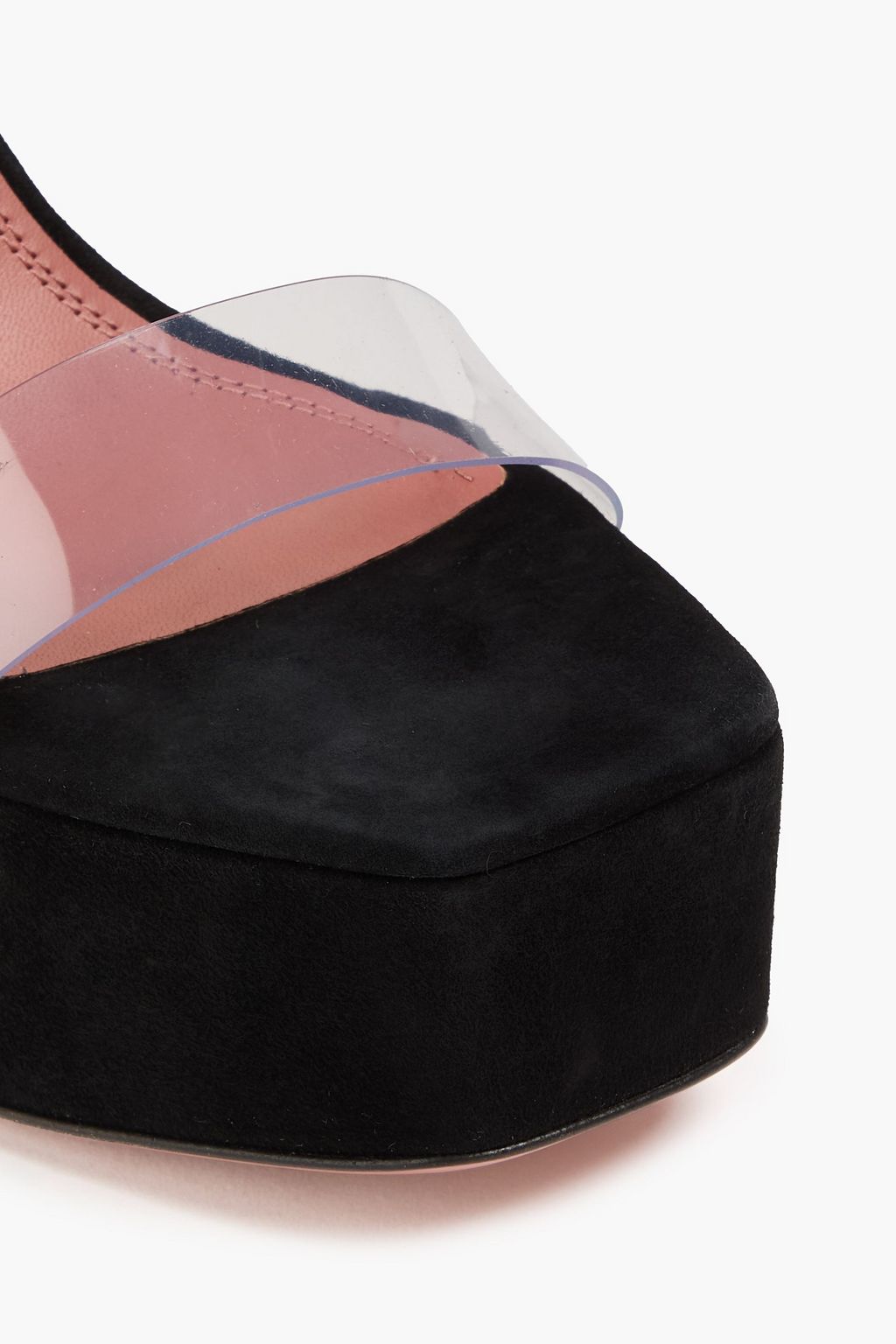 AMINA MUADDI Sita PVC and suede platform sandals