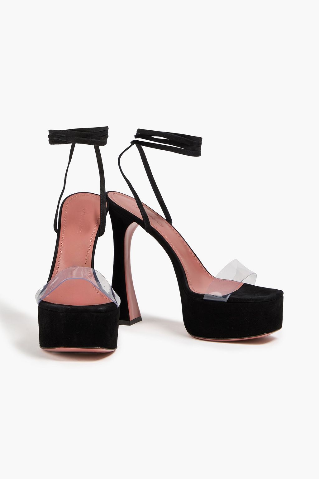 AMINA MUADDI Sita PVC and suede platform sandals