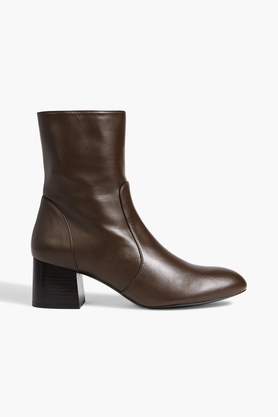 Stuart Weitzman Flareblock 60 Leather Ankle Boots In Brown