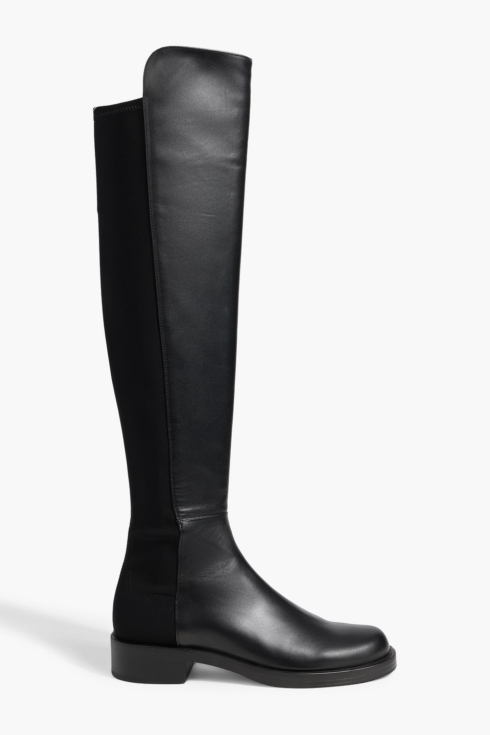 Stuart Weitzman Microstretch And Leather Over-the-knee Boots In Black