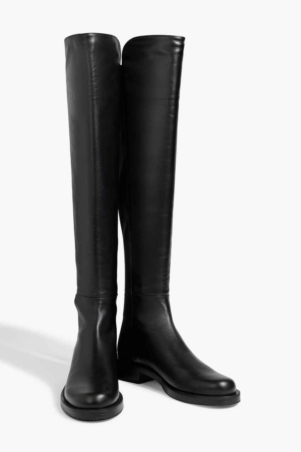 Stuart Weitzman Microstretch And Leather Over-the-knee Boots In Black