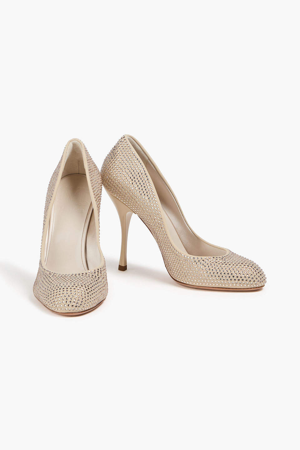  Max Mara - Marilyn Crystal-embellished Jersey Pumps - Neutral - Eu 36 