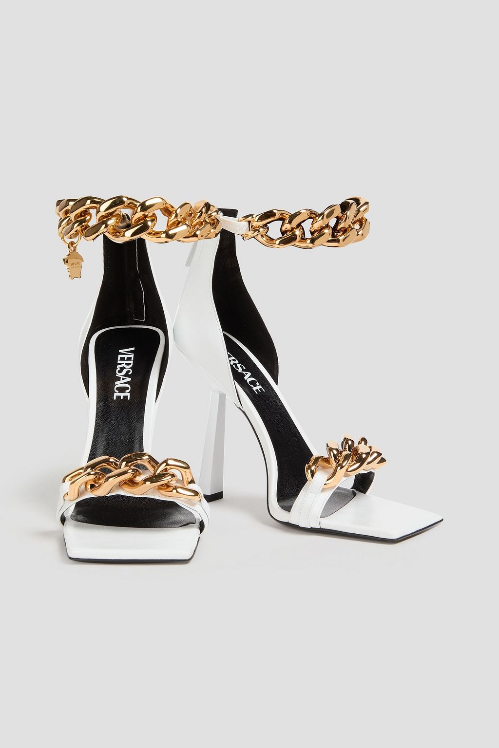 VERSACE Medusa chain-embellished leather sandals