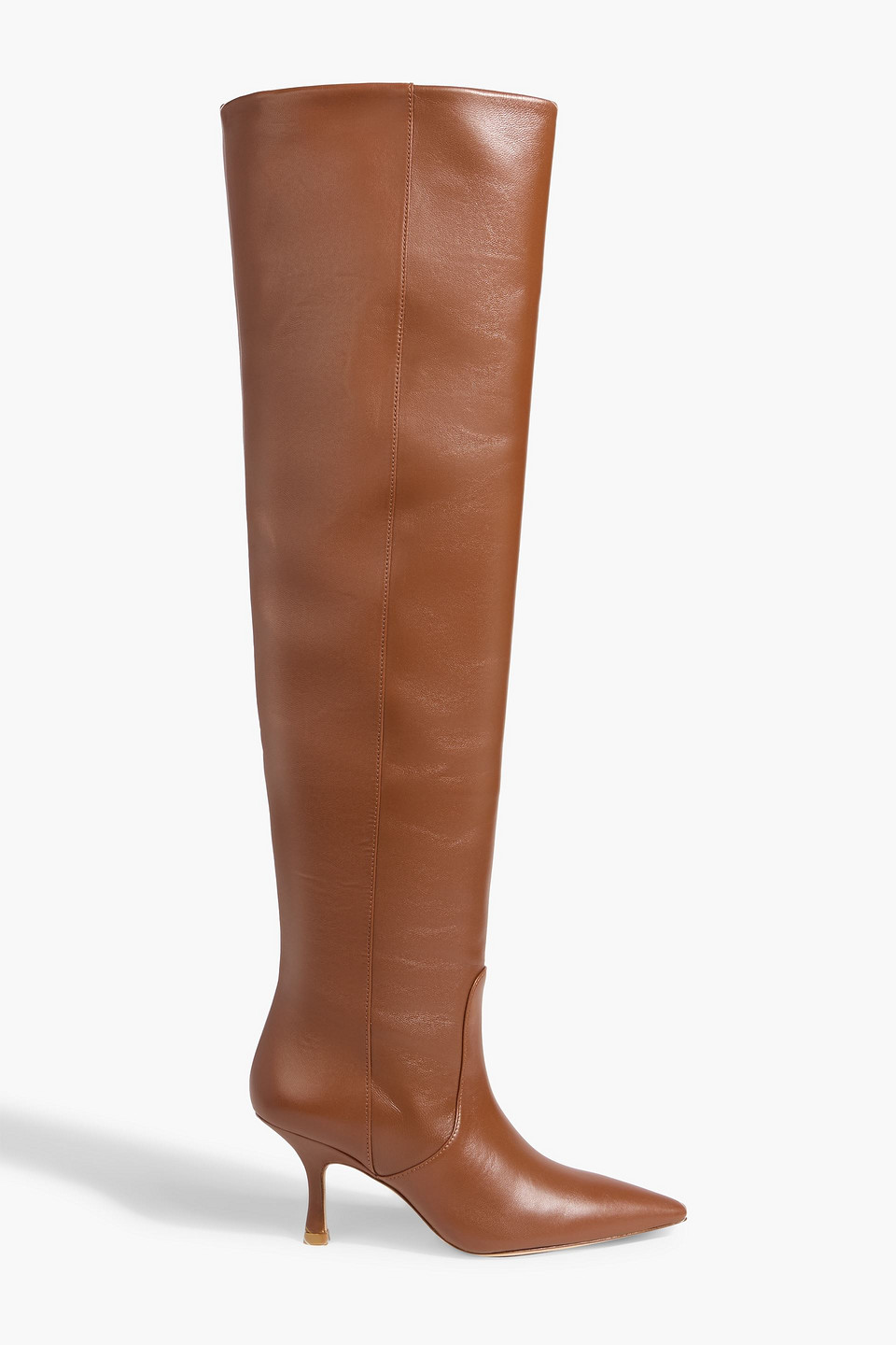 Stuart Weitzman Naomi Leather Stiletto Over-the-knee Boots In Brown