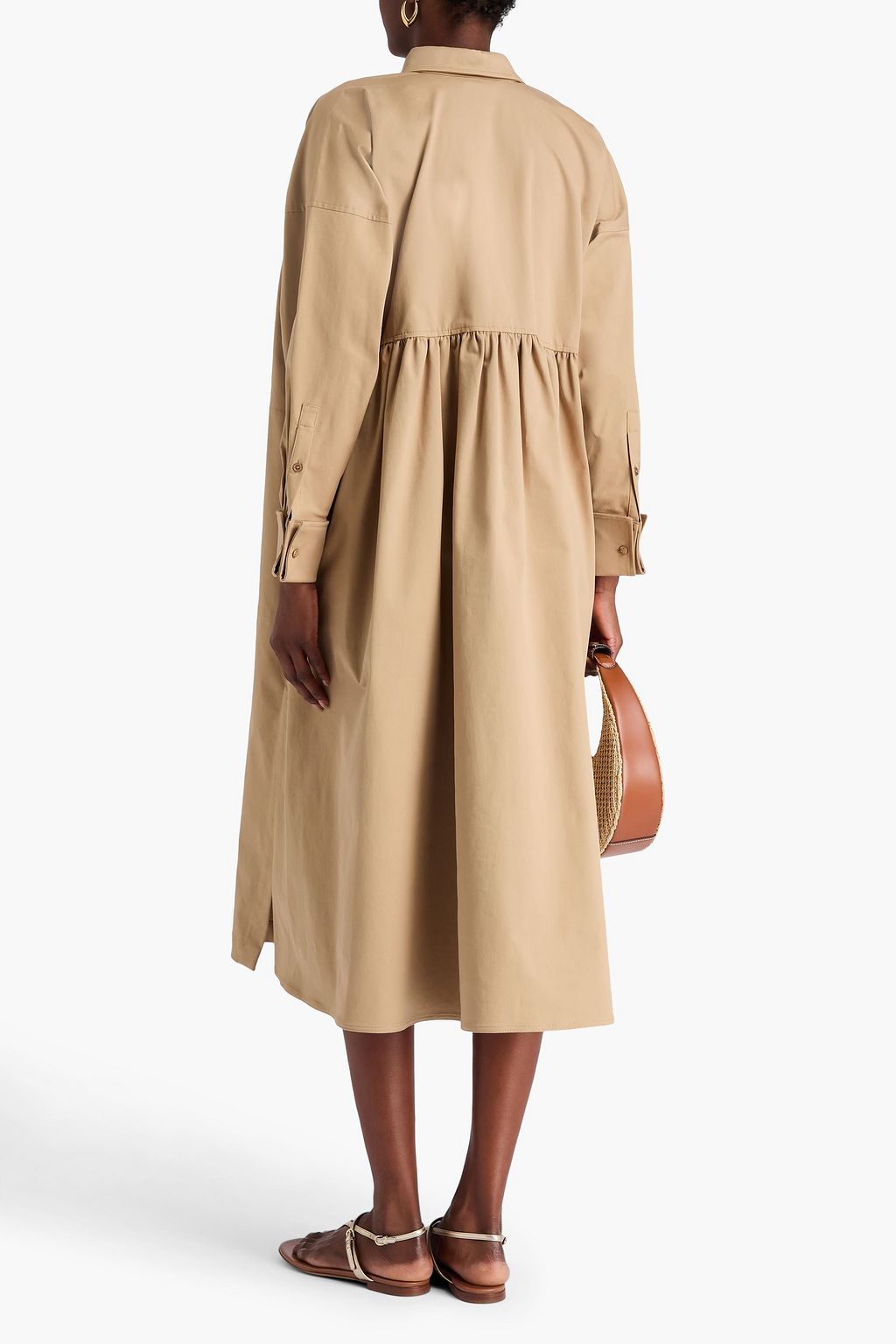MAX MARA Midikleid aus Stretch-Baumwoll-Twill