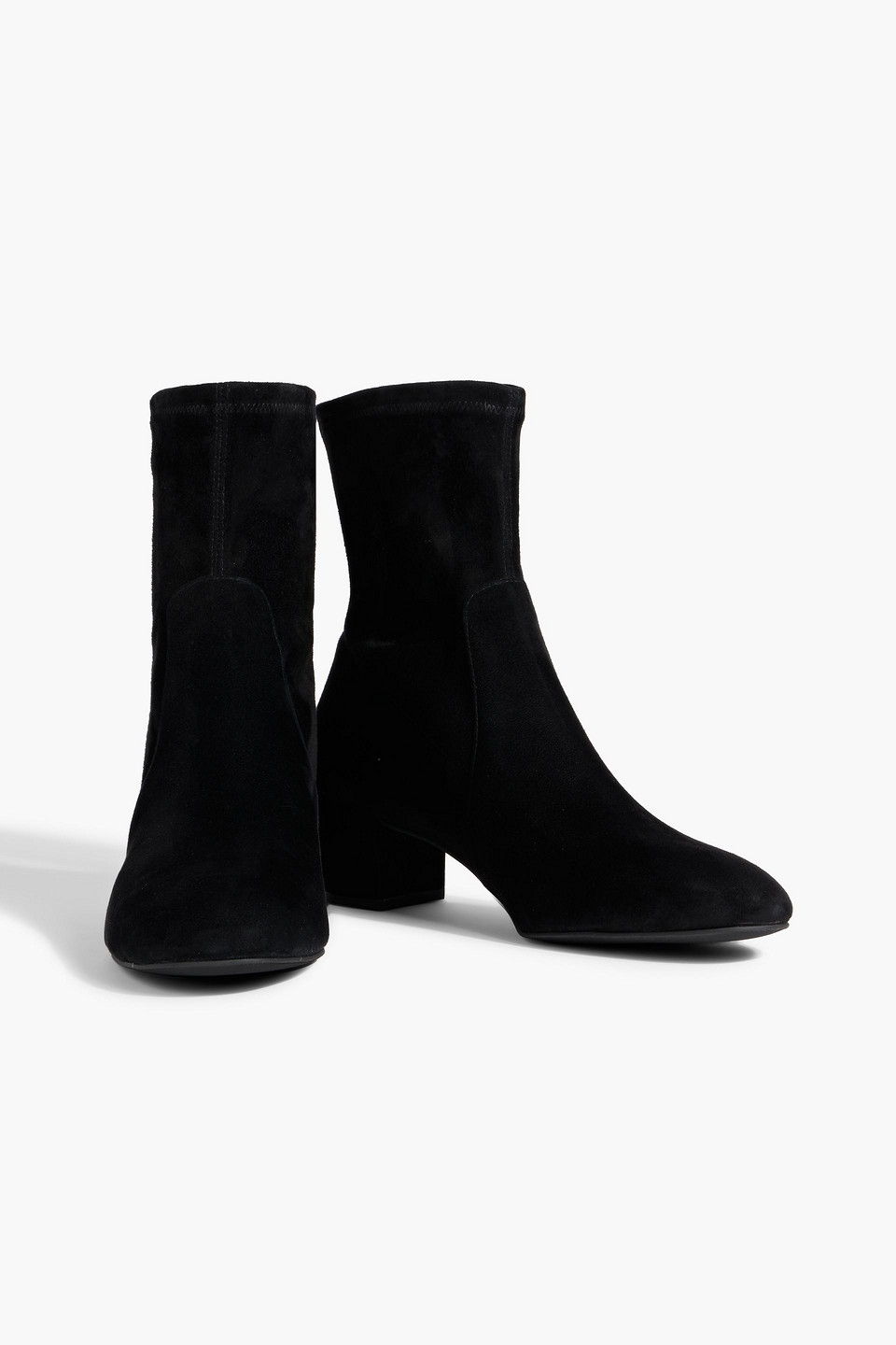 Stuart Weitzman Sofia 50 Stretch-suede Sock Boots In Black