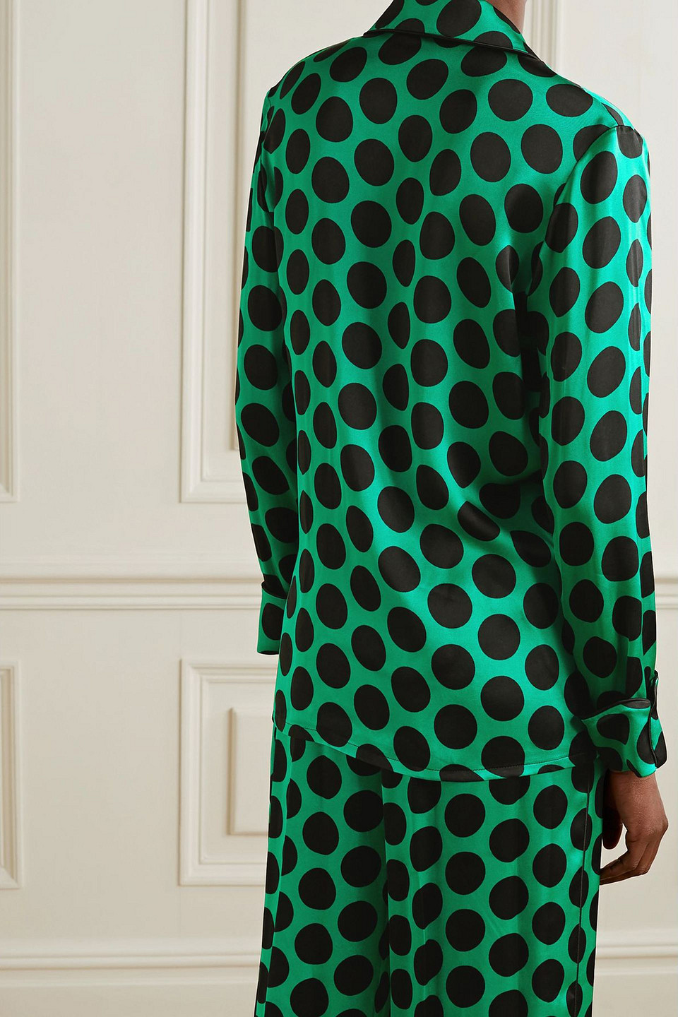  Halpern - Hemd Aus Satin Mit Polka-dots - Grün - Xs 