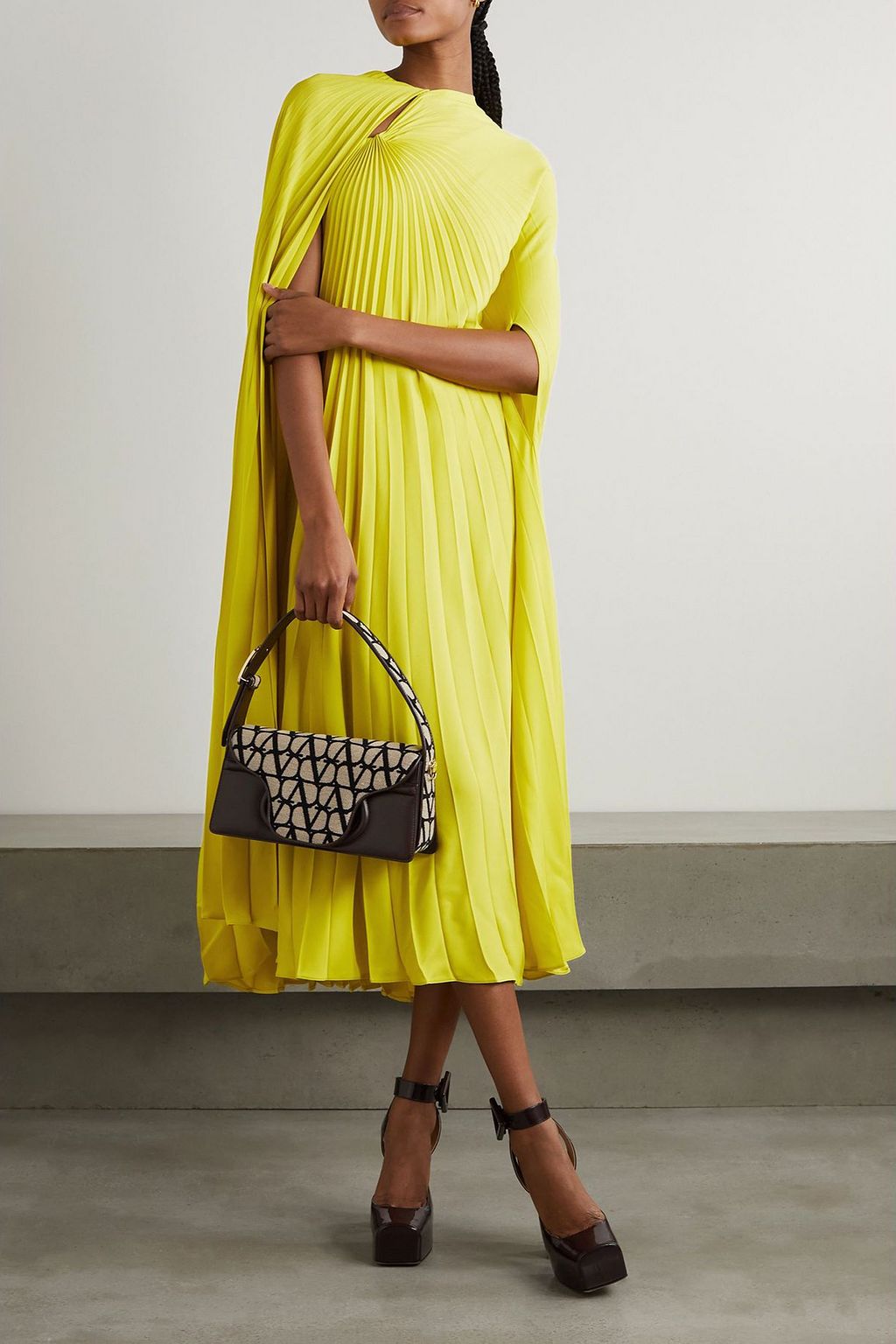 cape effect silk jersey maxi dress by valentino Cape-effect silk-crepe gown - royal blue
