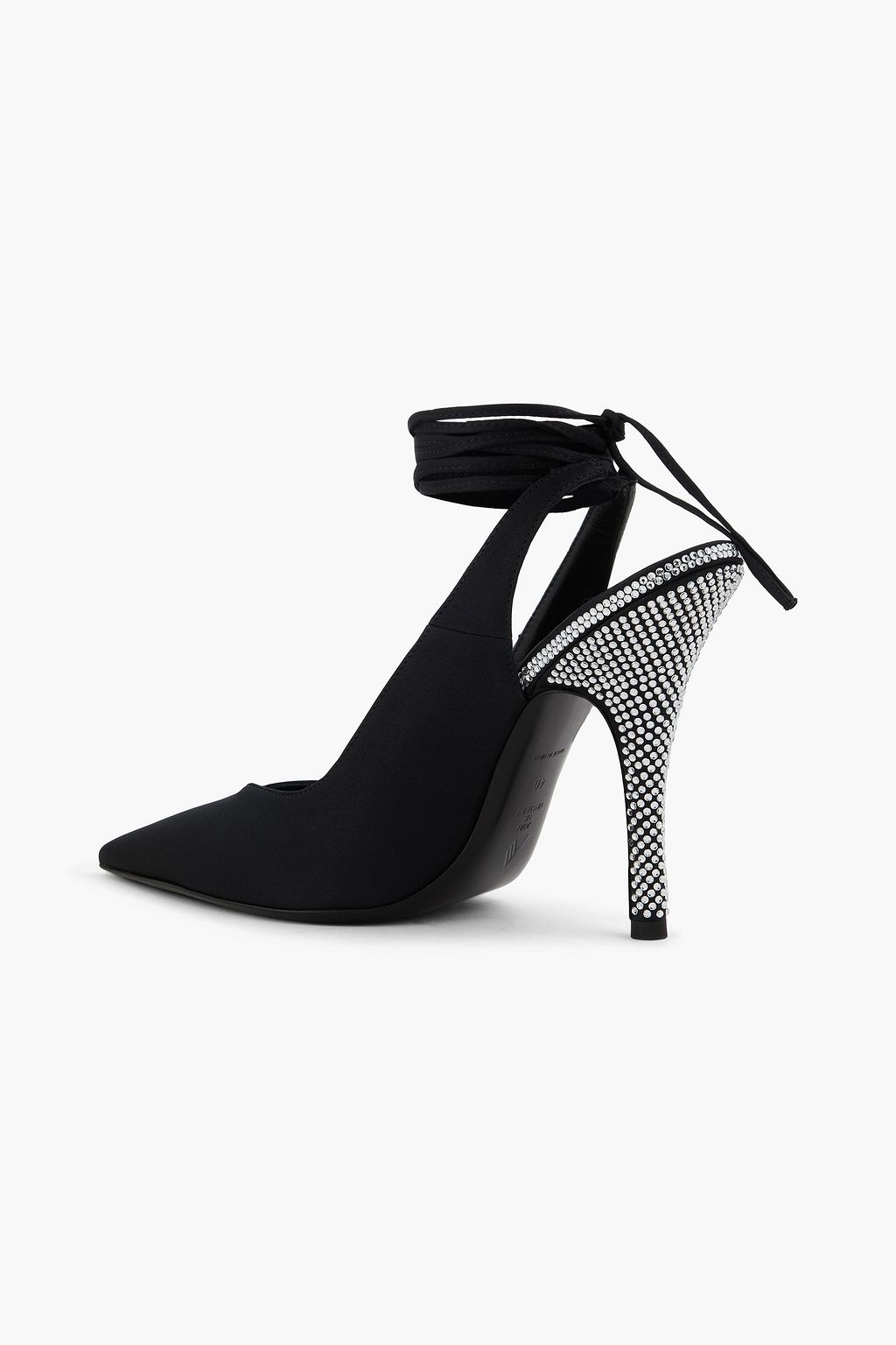 THE ATTICO Venus 105 crystal-embellished satin pumps