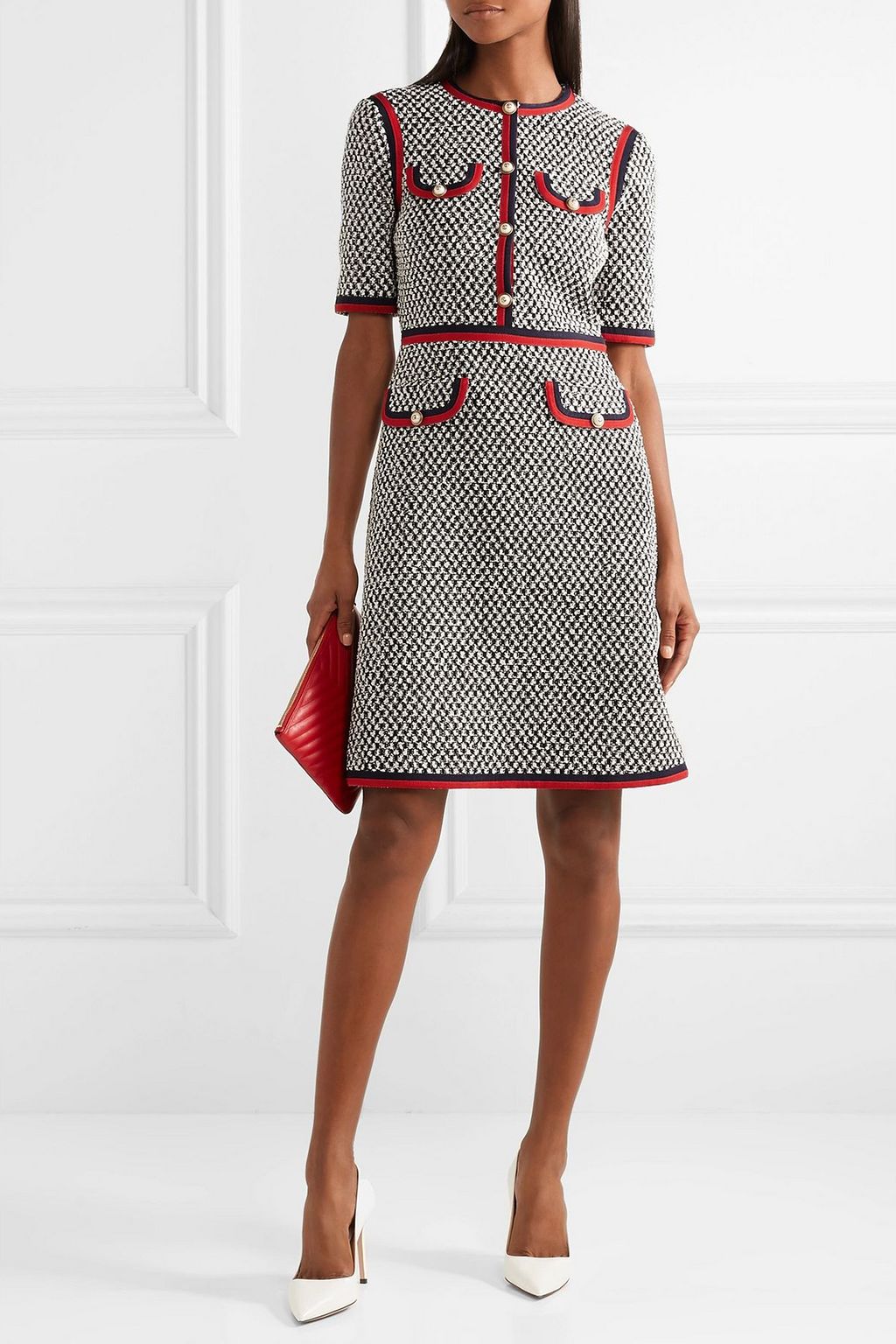 GUCCI Cotton-blend tweed mini dress