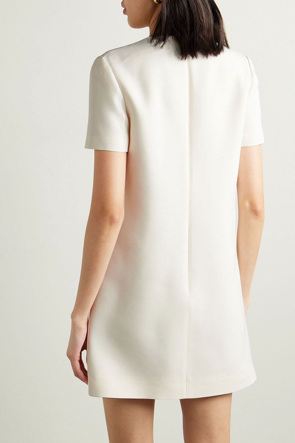 VALENTINO GARAVANI Cutout embellished wool and silk-blend crepe mini dress