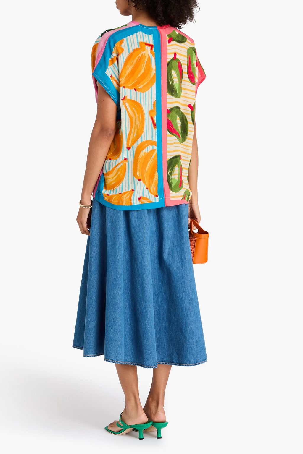 FARM RIO Printed crepon wrap top