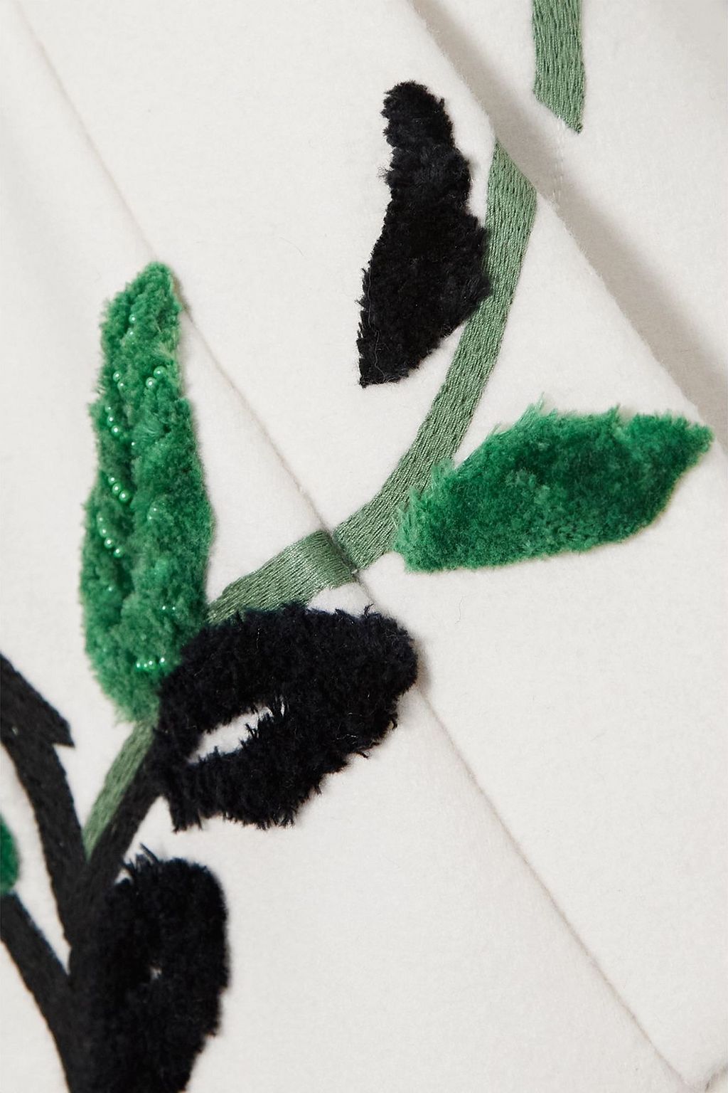 VALENTINO GARAVANI Embroidered embellished wool and cashmere-blend felt coat