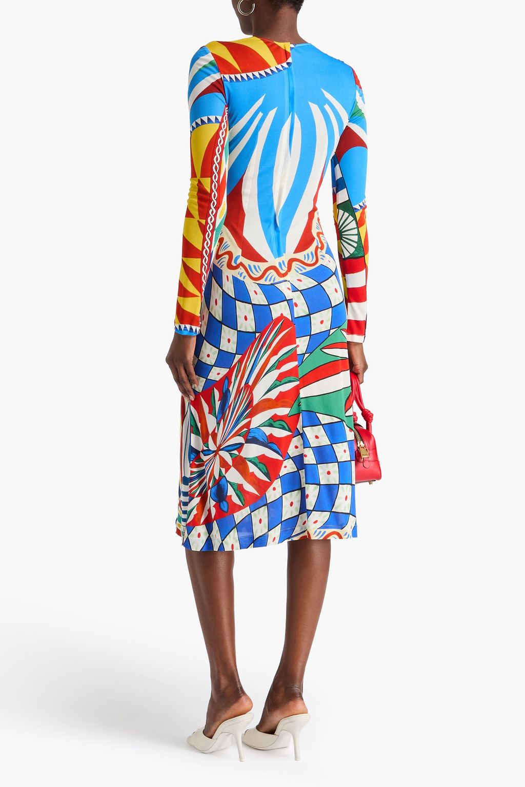 DOLCE&GABBANA ジャージー ミディワンピース プリント入り