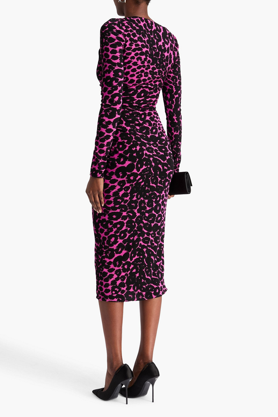  Tom Ford - Gerafftes Midikleid Aus Crêpe Mit Print - Lila - It 40 