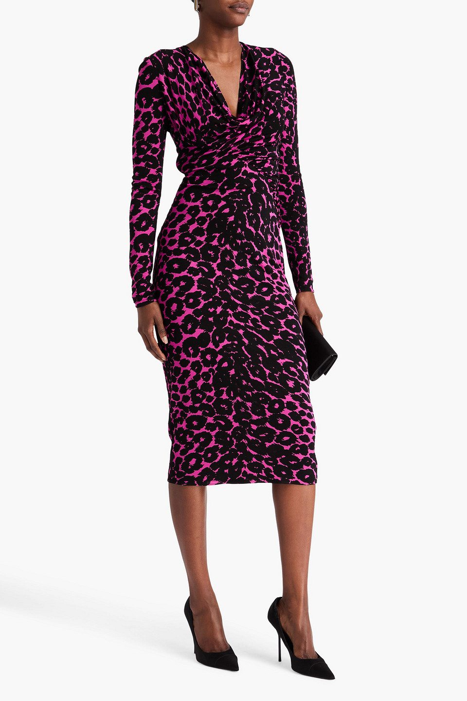  Tom Ford - Gerafftes Midikleid Aus Crêpe Mit Print - Lila - It 40 