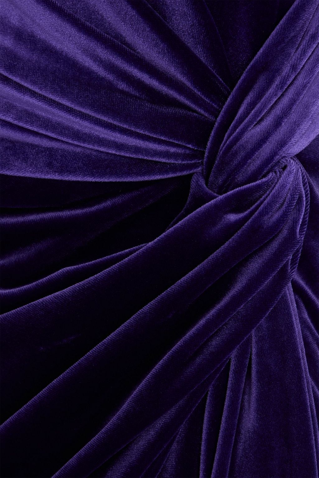 ALEX PERRY Draped velvet midi dress