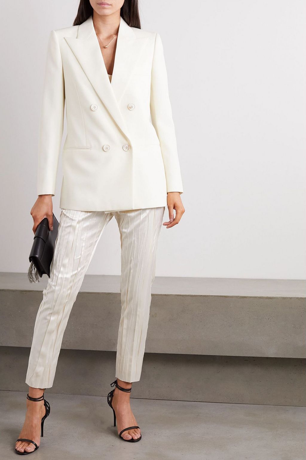 SAINT LAURENT Double-breasted wool-twill blazer