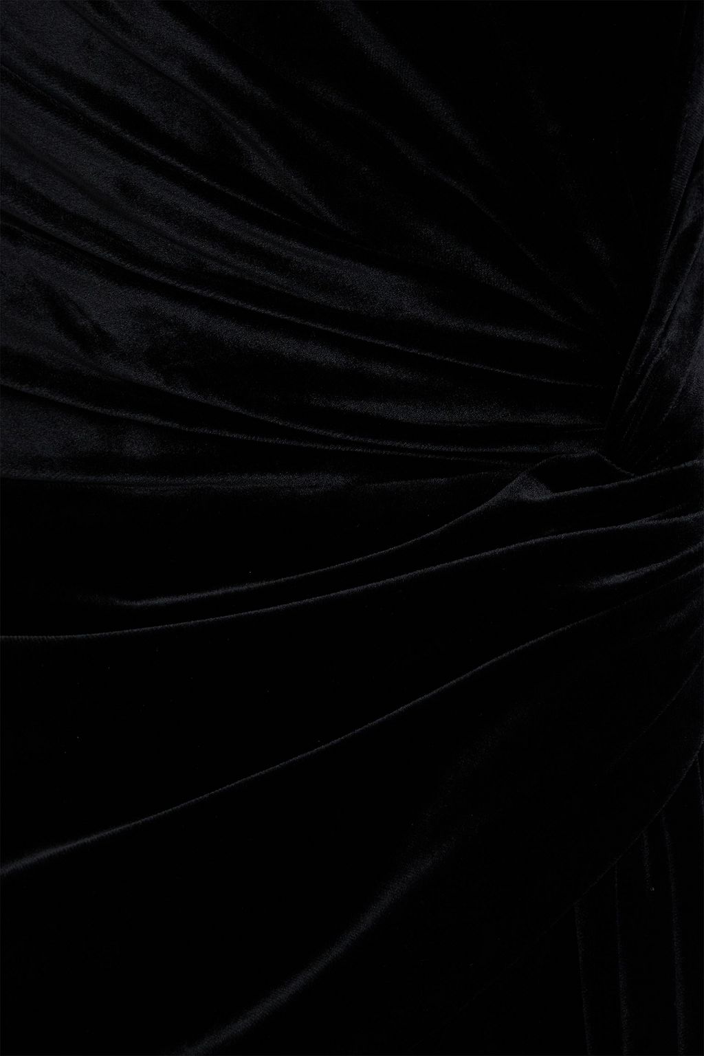 ALEX PERRY Strapless draped velvet midi dress