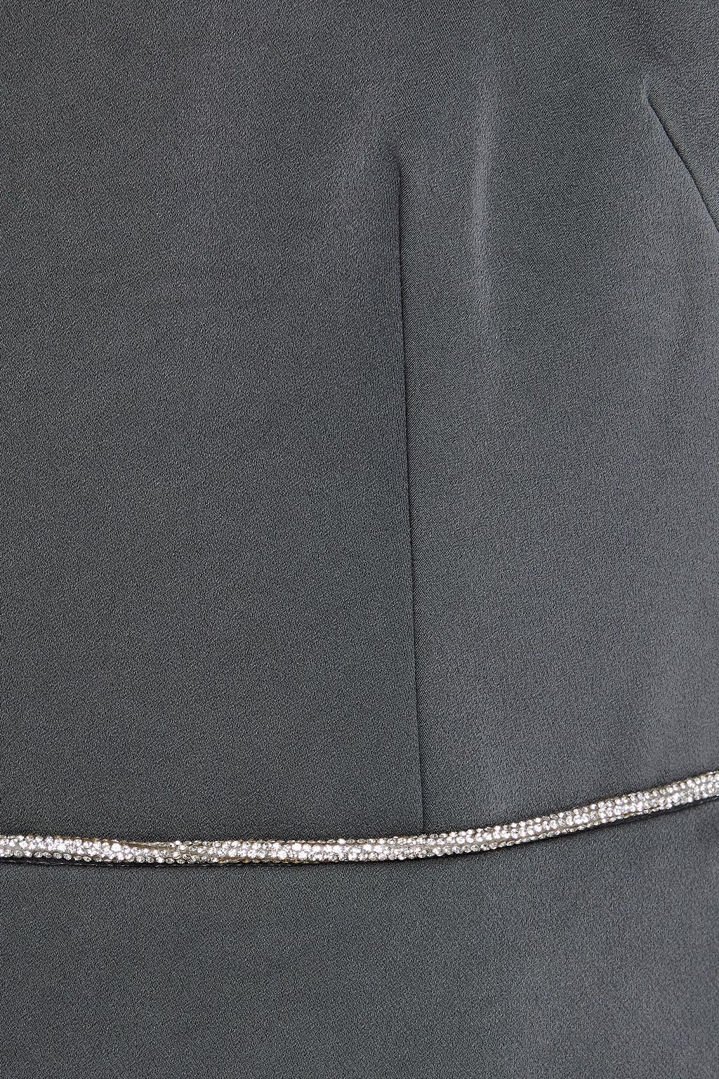 ALEX PERRY Strapless crystal-embellished satin-crepe midi dress