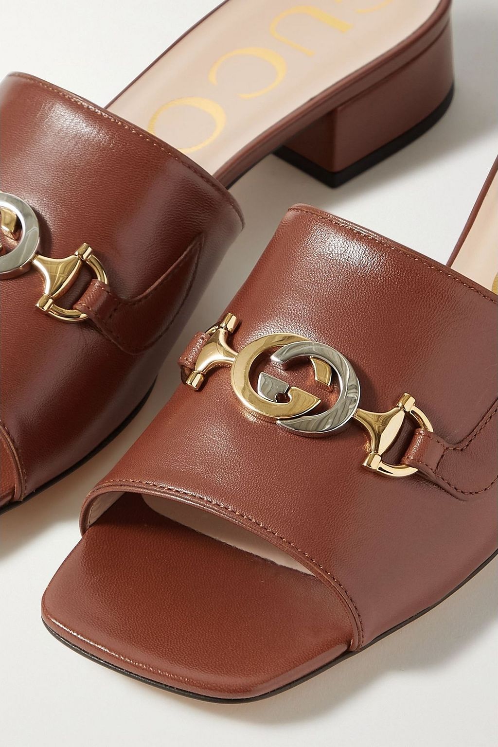 GUCCI Zumi embellished leather mules