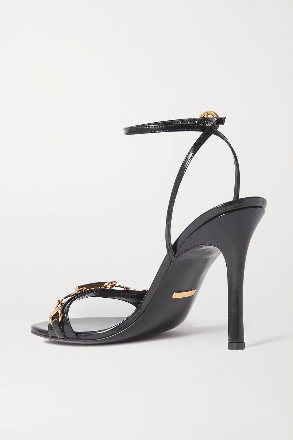 GUCCI Moorea horsebit-detailed patent-leather sandals